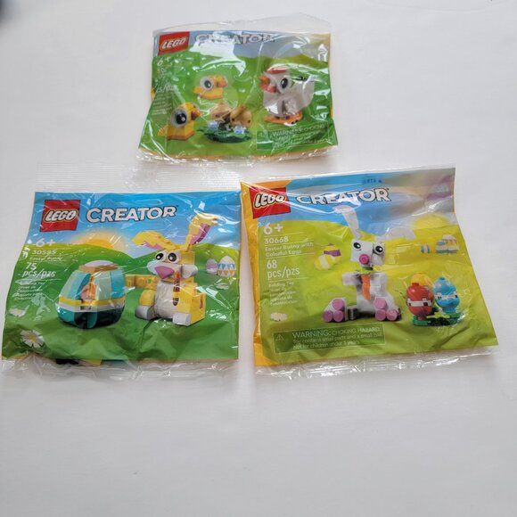 3 Easter Lego polybags: Easter Chickens, Easter Bunny, Easter Bunny Colorful Egg - Picture 2 of 7